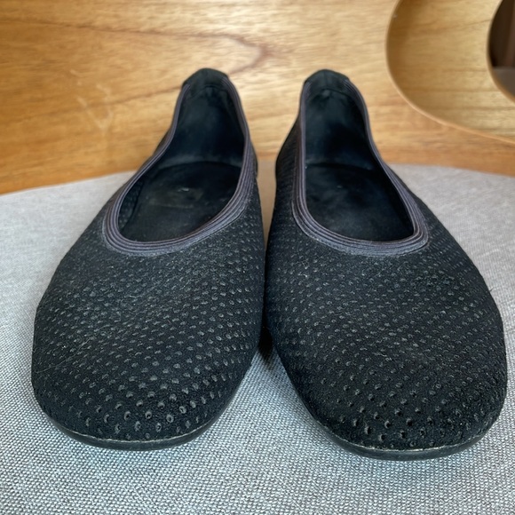 Stuart Weitzman Mesh Perforated Suede Ballet Flats - Picture 6 of 8